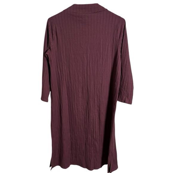Eileen Fisher Funnel Neck 3/4 Ribbed Mini Dress XS - Picture 1 of 10